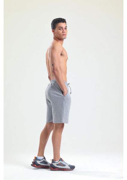 Gri Melanj Normal Kesim Cepli Örme Iki Iplik Sweat Şort indirimleri