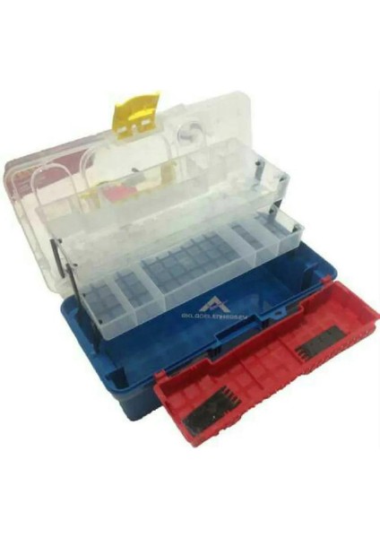 Çiftsan 15'' Balıkçı Takım Çantası 17X31X15CM Şeffaf 2 Adet Raflı ve Extra Gözlü Profesyonel Çanta