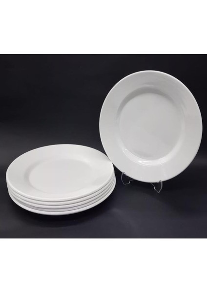 12 Adet Beyaz Melamin Tatlı,pasta Tabağı 19CM Sığ Tabak Günlük Kullanım Için Hesaplı Kase Altı