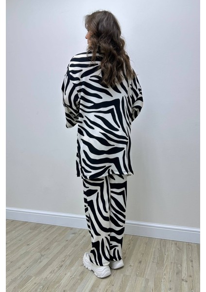 Zebra Gofre Ikili Takım Siyah