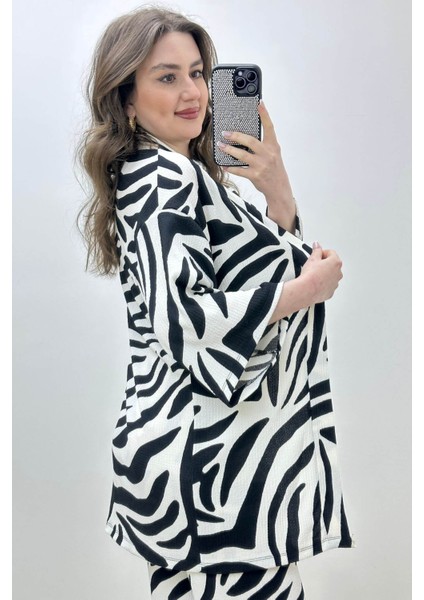 Zebra Gofre Ikili Takım Siyah