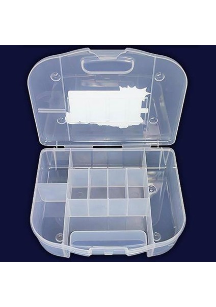 9 Bölmeli Kapaklı Takı Küpe Düzenleme Saklama Kutusu Plastiktir
