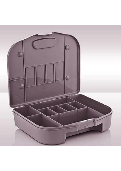 9 Bölmeli Kapaklı Takı Küpe Düzenleme Saklama Kutusu Plastiktir