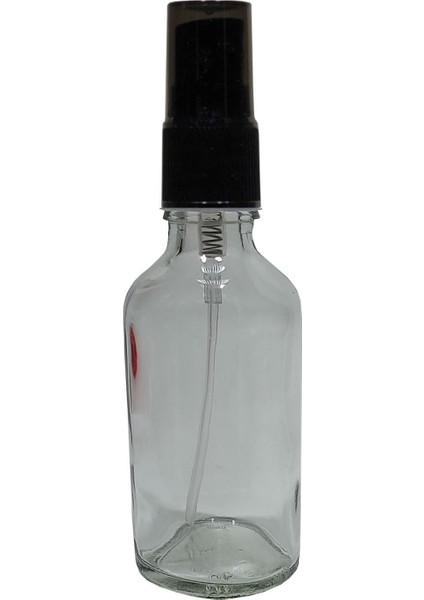 10 Adet 50 ml Spreyli Boş Cam Şişe Siyah Valfli