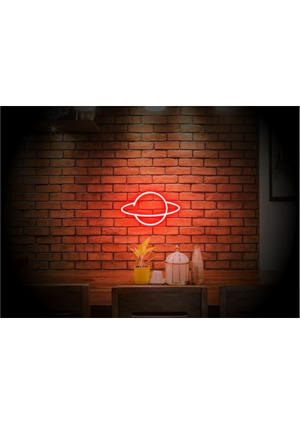 Satürn Neon LED Tabela Dekoratif Tablo ve Gece Lambası 12V