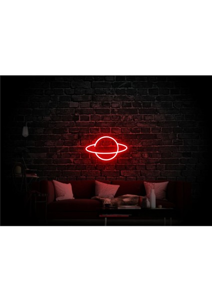 Satürn Neon LED Tabela Dekoratif Tablo ve Gece Lambası 12V