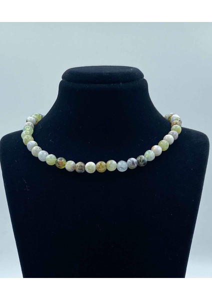 Yeşil Opal Doğal Taş Kolye 6 mm Küre Kesim