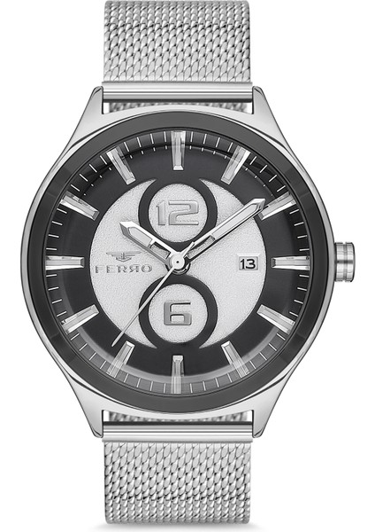 Gümüş Hasır Kordon Erkek Kol Saati F11090C-J2