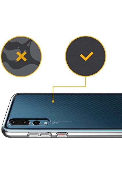 Heptek İletişim Huawei P20 Pro Şeffaf Kılıf Yumuşak Ince Tasarımlı Kapak (Süper)