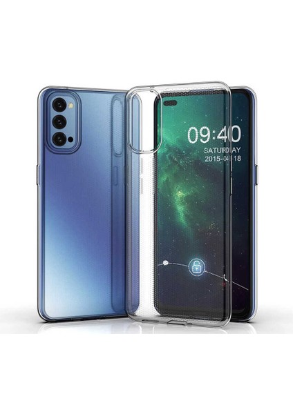 Oppo Reno 4 Şeffaf Kılıf Yumuşak Ince Tasarımlı Kapak (Süper)