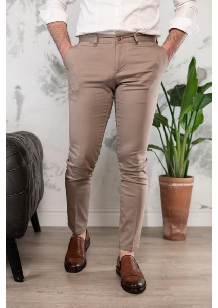 Slimfit Dar Paça Erkek Yazlık Gabardin Chino Pantolon
