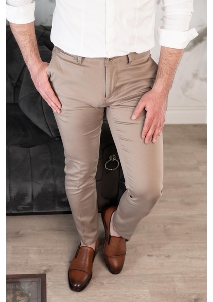 Slimfit Dar Paça Erkek Yazlık Gabardin Chino Pantolon modelleri