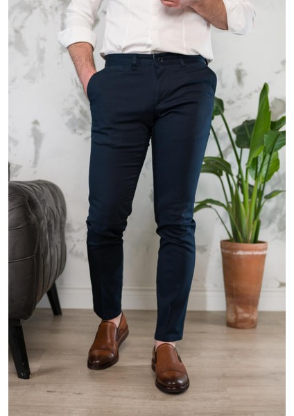 Slimfit Dar Paça Erkek Yazlık Gabardin Chino Pantolon