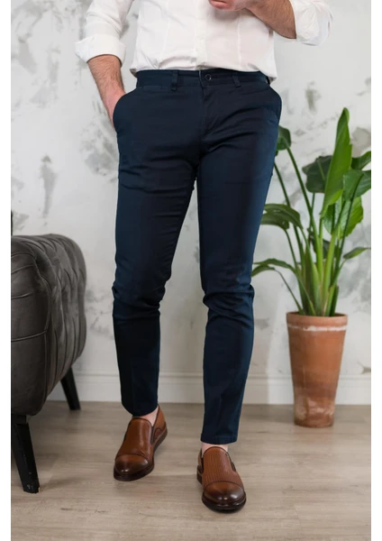 Slimfit Dar Paça Erkek Yazlık Gabardin Chino Pantolon