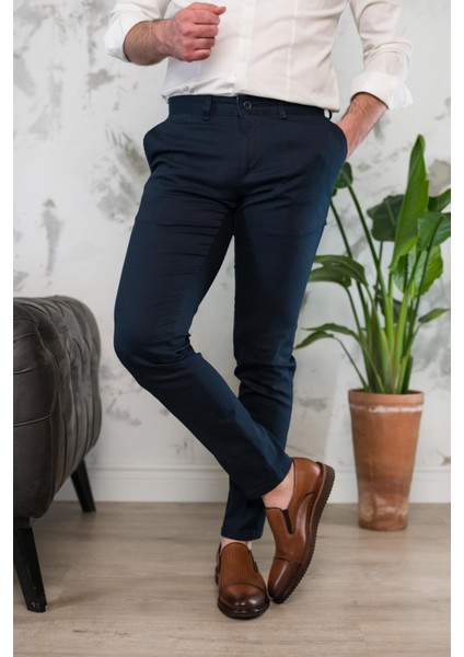 Slimfit Dar Paça Erkek Yazlık Gabardin Chino Pantolon