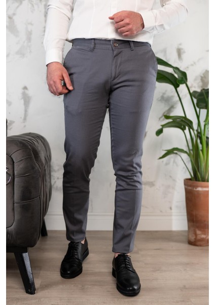 Slimfit Dar Paça Erkek Yazlık Gabardin Chino Pantolon