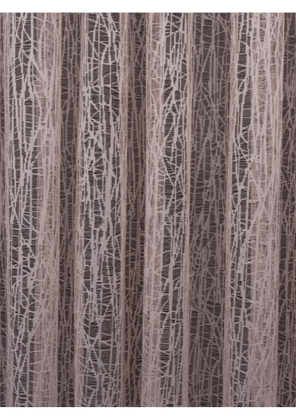 Taç Buz Kırığı Kullanıma Hazır 1/2,5 Normal Pile Tül Perde Tek Kanat - Pudra 100 x 200 cm