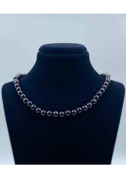Lal Garnet Doğal Taş Kolye 6 mm Küre Kesim