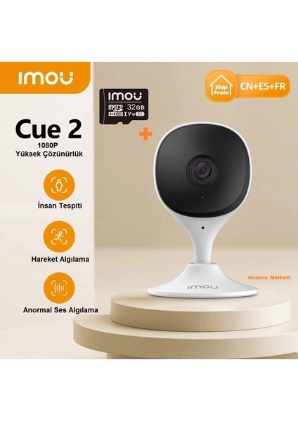 Bebek Güvenlik Kamerası +32GB Hafıza Kart Ile Birlikte (Wifi Imou Cue 2c 1080P)