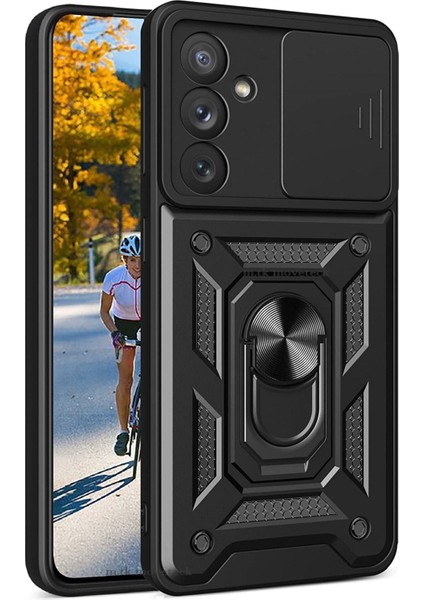 Samsung Galaxy A34 5g Için Telefon Kılıfı Sürgülü Cam Kamera Lens Koruması Military Zırh Tank Armor Pars Kapak