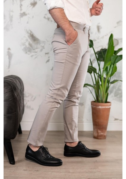 Slimfit Dar Paça Erkek Yazlık Gabardin Chino Pantolon