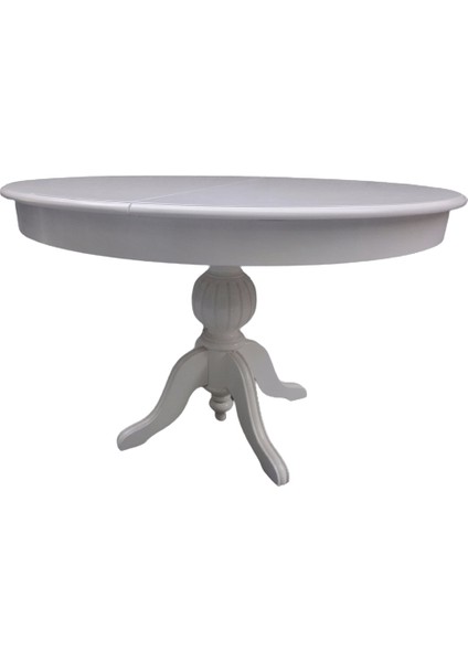 Masa Baba Ayak Ihlamur Ağacı Mdf Tabla, Parlak Krem Lake Boya 110 cm Itinalı Paket Kergo El Yapım