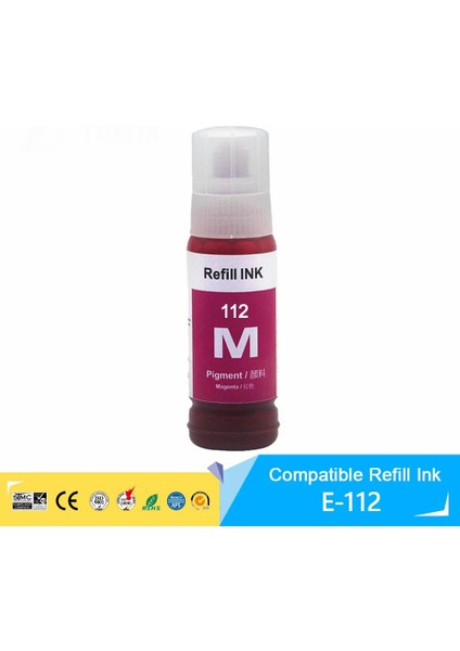 Epson 112 Ecotank Pro L6580 Kırmızı Ithal Muadil Pigmentli Mürekkep 70 ml