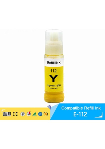 Epson 112 Ecotank L6460 Sarı Ithal Muadil Pigmentli Mürekkep 70 ml