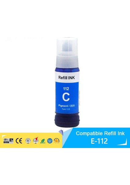 Epson Ecotank 112 Mavi Ithal Muadil Pigmentli Mürekkep 70 ml