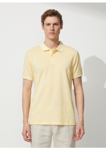 Polo Yaka Sarı - Beyaz Erkek T-Shirt 4A9000000003 fiyatları
