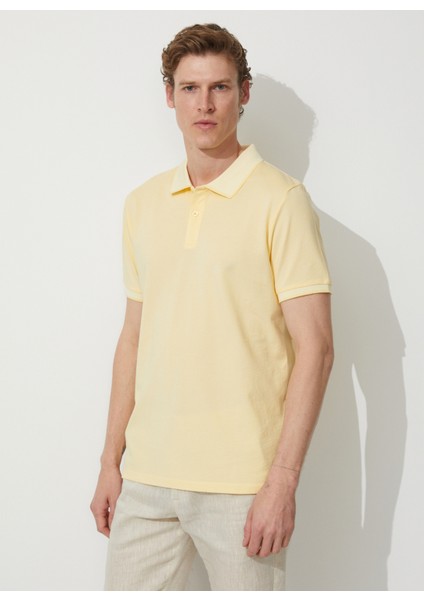 Polo Yaka Sarı - Beyaz Erkek T-Shirt 4A9000000003 modelleri