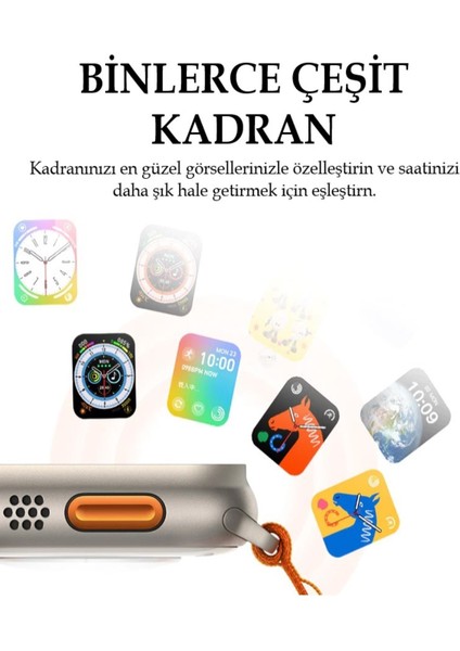 Watch 8 Ultra Plus Adventure Sesli Asistan Nfc Bt Arama Özellikli Ios Android Uyumlu Akıllı Saat