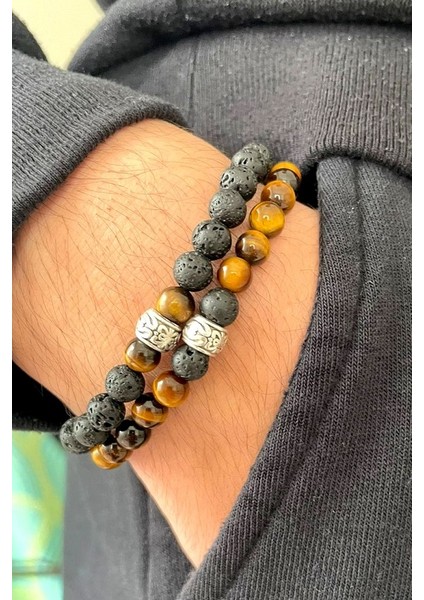 Kaplan Gözü&lav Doğaltaş Ikili Erkek Bileklik fiyatları