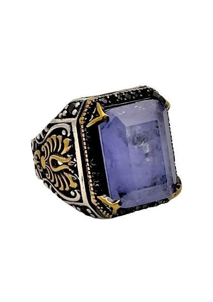 Paraiba ve Zirkon Taşlı Erkek Gümüş Yüzüğü 230047232G24Y fiyatları