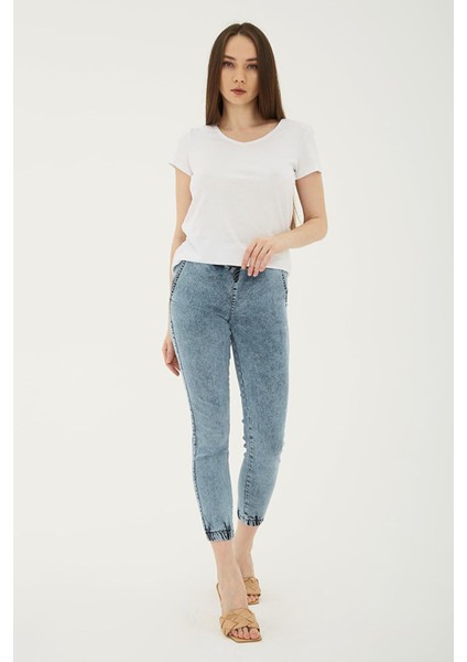 23Y-PNT0789K1 Kadın Beli ve Paçası Lastikli Pantolon fiyatları