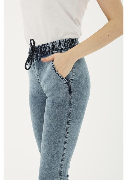 23Y-PNT0789K1 Kadın Beli ve Paçası Lastikli Pantolon fırsatları