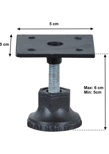 Mobilya Ünite Kitaplık Dolap Ayarlanabilir Ayak Boy 6 cm