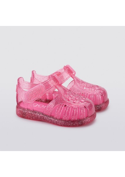 Tobby Gloss Glitter Kız Çocuk Fuşya Simli Sandalet