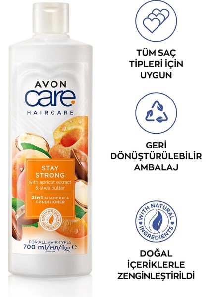 Care Kayısı ve Shea Özü Şampuan ve Saç Kremi 700 ml