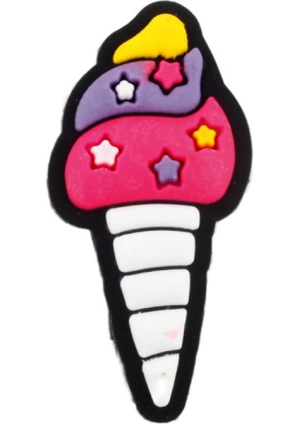 Külahlı Dondurma Tasarım Silikon Crocs Terlik Süsü-A1