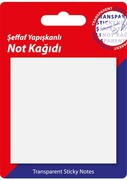 Hobi Market Art Şeffaf Post-It Yapışkanlı Not Kağıdı 76X76 Mm. 50 Yaprak