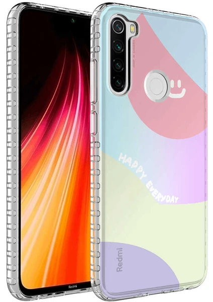 Xiaomi Redmi Note 8 Kılıf Airbag Kenarlı Renkli Desenli Silikon Elegans Kapak