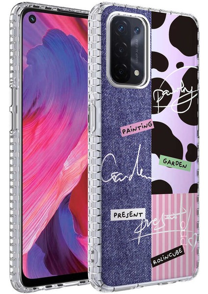 Oppo A74 4g Kılıf Airbag Kenarlı Renkli Desenli Silikon Elegans Kapak