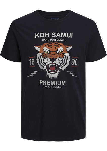 Bisiklet Yaka Düz Siyah Erkek T-Shirt Jprblutıger Tee Crew Neck PRSP23