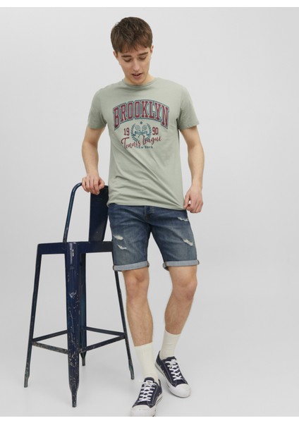 Slim Fit Mavi Erkek Denim Şort 12224972_JJIRICK Jjorıgınal Shorts