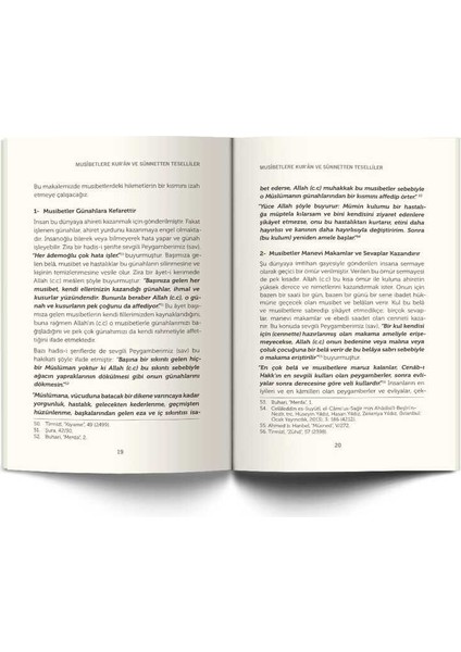 Musibetlere Kuran ve Sünnetten Teselliler modelleri
