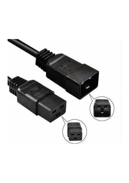 3 Metre C19 C20 Power Kablosu 16 Amper 250 Watt 3x1.5 mm C19 C20 Power Kablo 3 Metre C19 Uzatma Kablosu