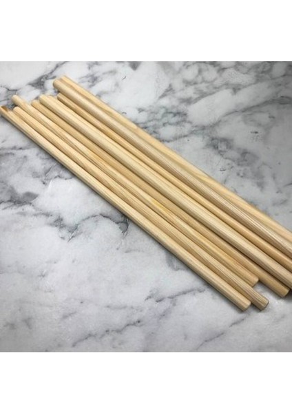 Değerli Hobi Yuvarlak Bambu  Ahşap Maket Çubukları 20 cm  100  Adet 5 mm