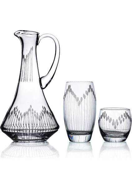 Pudgy 25 Parça 12 Kişilik Bardak Seti Dik Karaflı Vega Desenli fiyatları