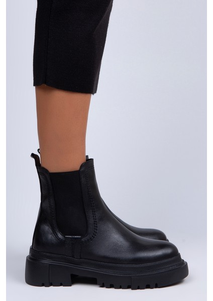 Emma Kadın Hakiki Deri Çift Taraf Lastikli Siyah Bot fiyatları